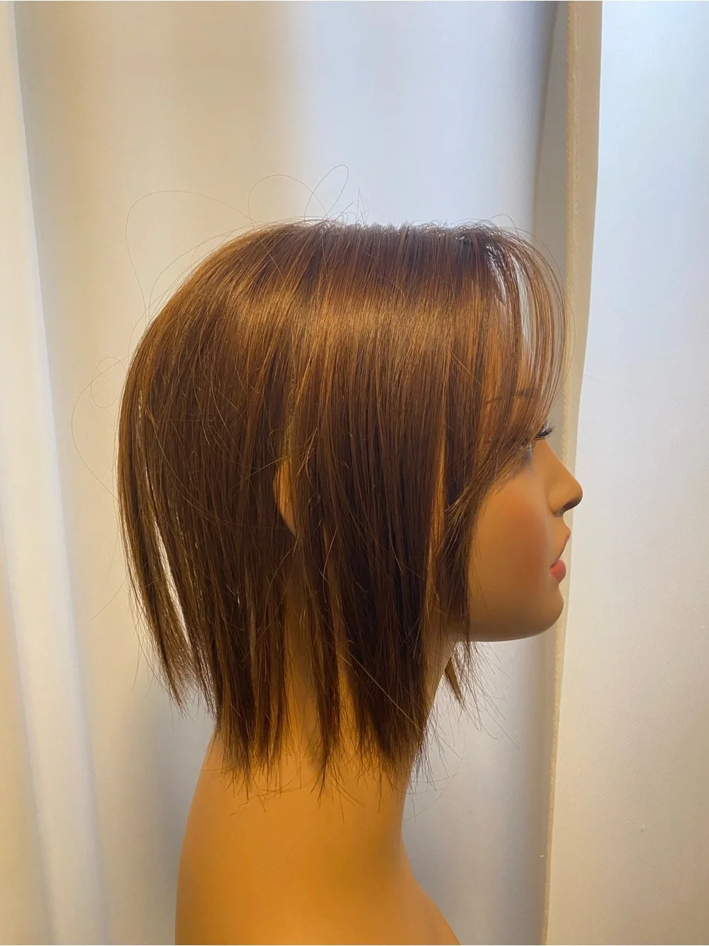 💯 Human Hair Brown /Golden Highlights 10” Long Topper- Natural Look